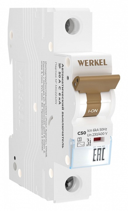 Автоматический выключатель 1P Werkel Автоматические выключатели W901P506 фото 1 — Магазин svetno.ru