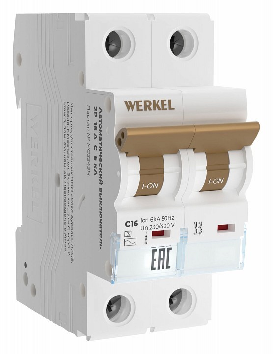 Автоматический выключатель 2P Werkel Автоматические выключатели W902P166 фото 1 — Магазин svetno.ru