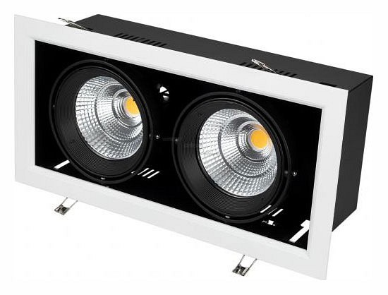 Встраиваемый светильник Arlight CL-KARDAN-S375x190-2x25W Warm3000 (WH-BK, 30 deg) 028863 фото 1 — Магазин svetno.ru