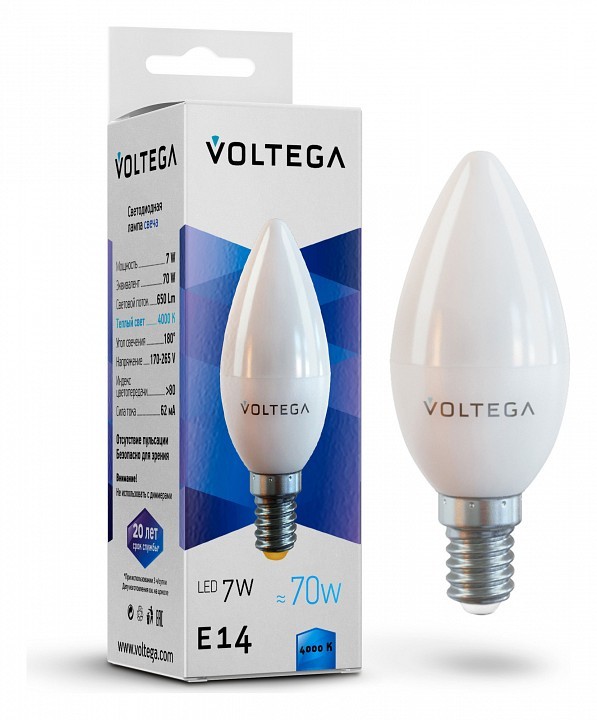 Лампа светодиодная Voltega Simple E14 7Вт 4000K 7049 фото 1 — Магазин svetno.ru