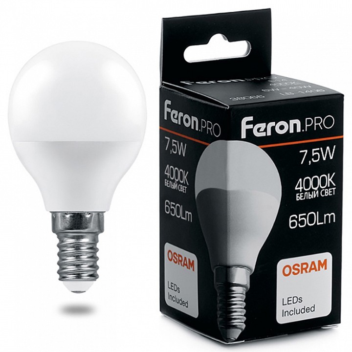 Лампа светодиодная Feron LB-1407 E14 7.5Вт 4000K 38072 фото 1 — Магазин svetno.ru